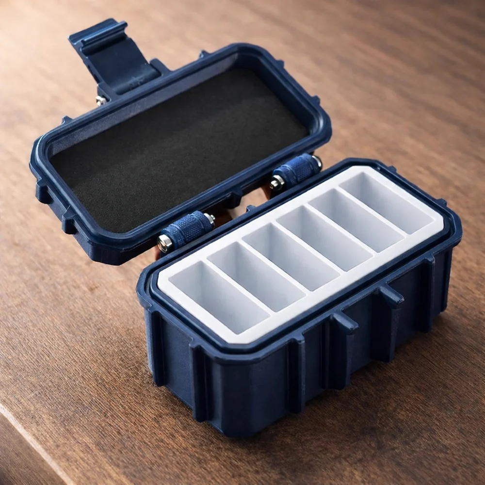 PosterBay MakerHub™ 6-Compartment Hard Shell Storage Case – 3D Printed Organiser Box for Batteries, SD Cards & Small Parts