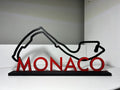 PosterBay MakerHub™ Monaco Race Track Desk Decor – 3D Printed Circuit Outline Model with Engraved Nameplate Stand